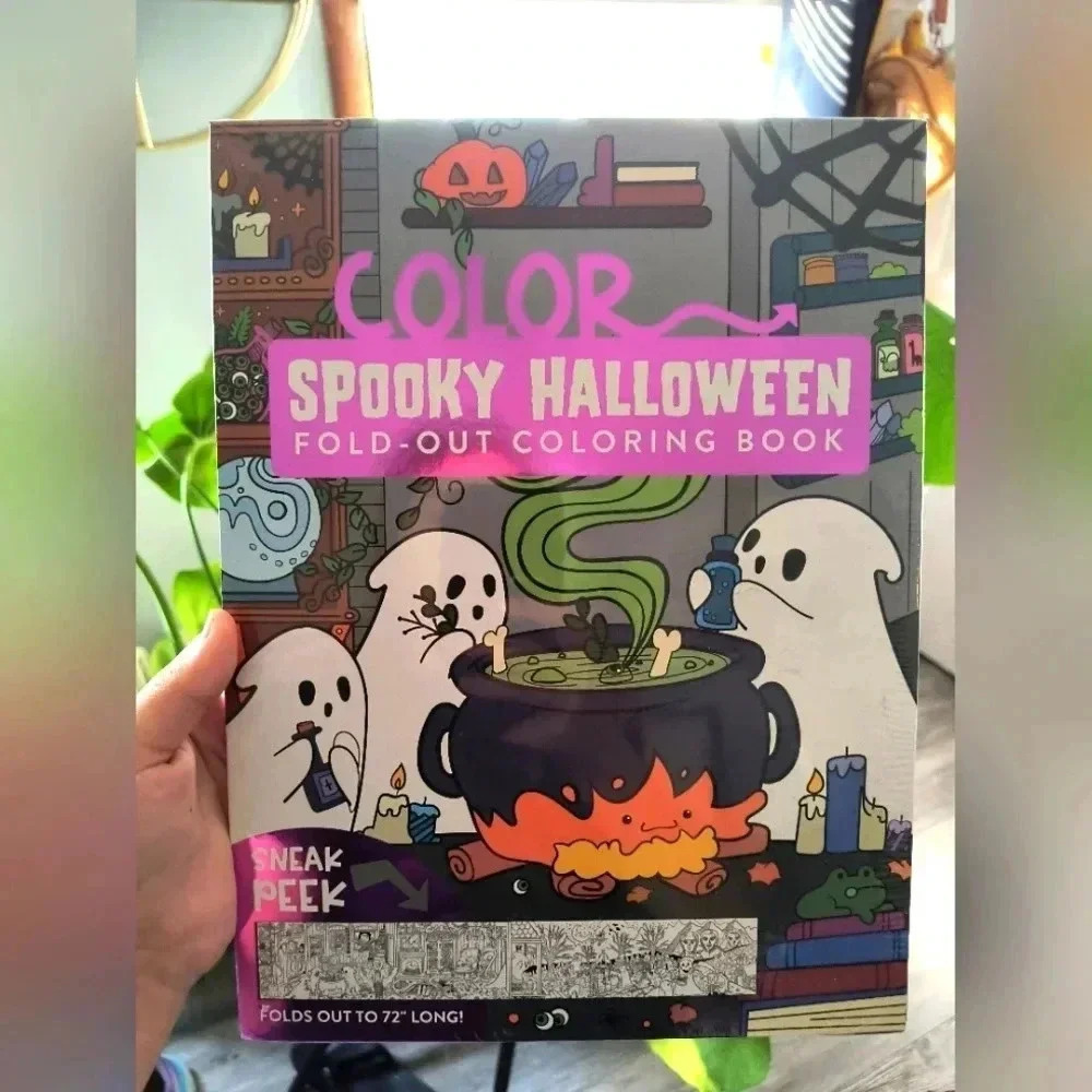 NWT Halloween ghost coloring book hard back large kids project activity set new